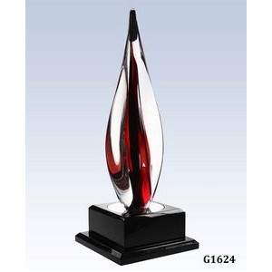Black Contemporary Award with Black Wooden Base, 17-1/2"H