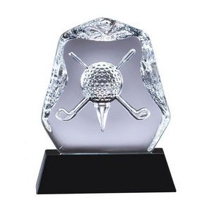 Crystal Iceberg Golf Award on Black Crystal Base, Small (4