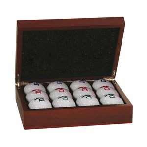 Laserable Rosewood Finish Golf Ball Case