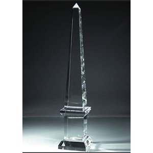 Large Crystal Tower Award w/Clear Crystal Base (4-3/4"x 24"H)