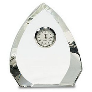 Clear Crystal Arch with Clock, 5-1/2