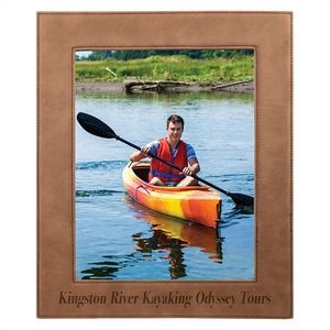 8" x 10" Dark Brown Laserable Leatherette Picture Frame