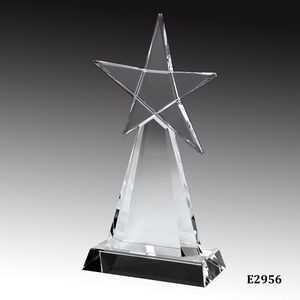 Evolving Star Optic Crystal Award on Clear Crystal Base, 14"H
