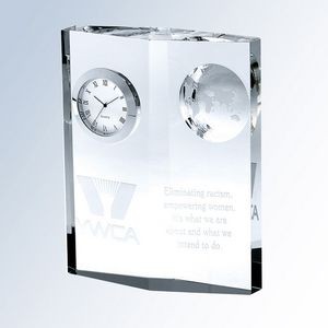 Globe Clock Diamond Plaque, 5"x6-1/2"H