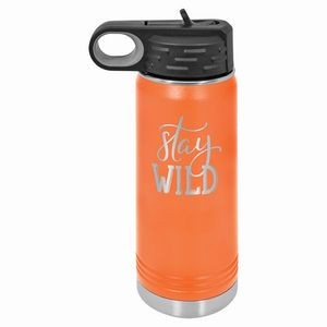 20 Oz. Orange Polar Camel Stainless Steel Water Bottle w/Lid