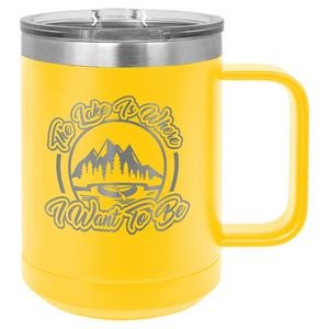 15 Oz. Yellow Polar Camel Vacuum Insulated Mug with Handle
