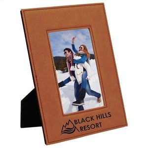 4" x 6" Rawhide Laserable Leatherette Picture Frame