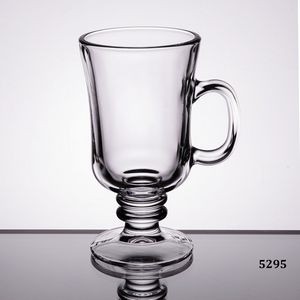8-1/2 Oz. Clear Glass Irish Coffee Mug W/ Ornate Stem, 5-7/8