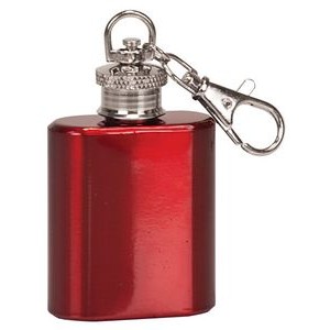 1 Oz. Gloss Red Flask Keychain