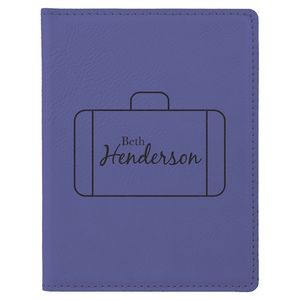 Purple Laserable Leatherette Passport Holder, 4-1/4" x 5-1/2"