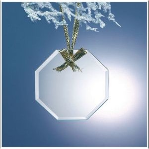 Jade Glass Beveled Ornament, Octagon, 3
