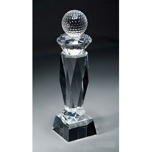 Crystal Golf Ball Award on Multifaceted Tower, 3