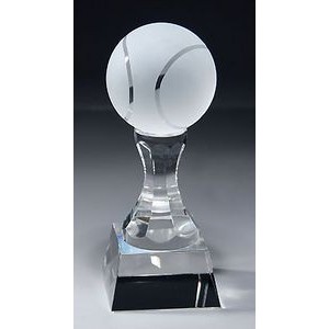 Crystal Tennis Award on Pedestal Base (8"H)