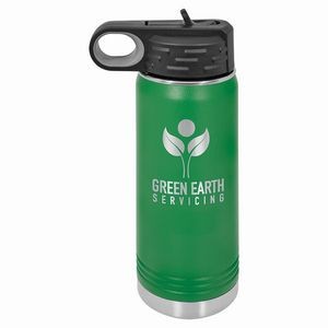 20 Oz. Green Polar Camel Stainless Steel Water Bottle w/Lid