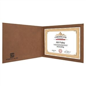 9" x 12" Dark Brown Laserable Leatherette Certificate Holder