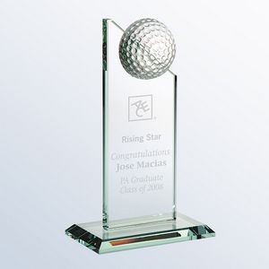 Jade Glass Golf Pinnacle Award, Small (5"x6-1/2"H)