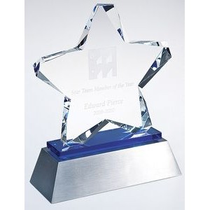 Blue Twinkle Star Award on Aluminum Base, 6