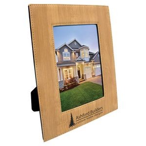 5" x 7" Bamboo Laserable Leatherette Picture Frame
