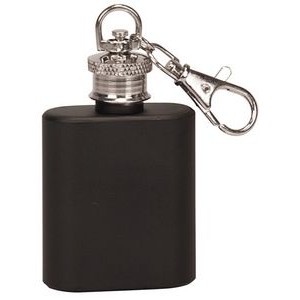 1 Oz. Matte Black Flask Keychain