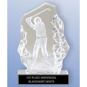 Crystal Ice Golf Award Series with Male Golf Swing, 4-1/2