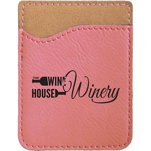 Pink Leatherette Phone Wallet, Laserable, 2-3/8