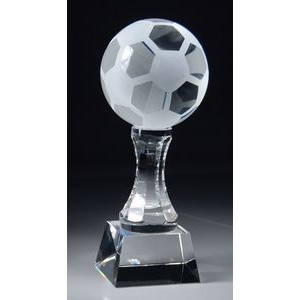 Crystal Soccer Award on Pedestal Base (10"H)