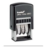 Trodat® Printy Rectangle Self Inking Dater Stamp (5/32"H x 13/16"L), Non-Customizable