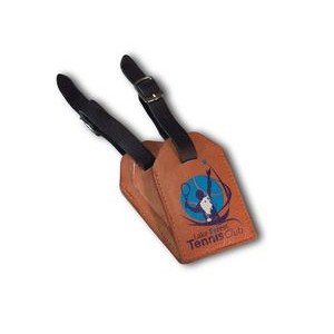 Custom Leather Sports Bag Tag with Concealed ID Window (4 Color/ 2 Sides)