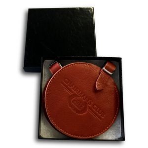 Genuine Leather "Round" Luggage Tag (Deboss or Foil Stamped)