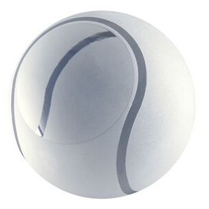 Etched Glass Tennis Ball Paperweight Award