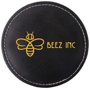 Benson Bonded Leather Round Coaster Single