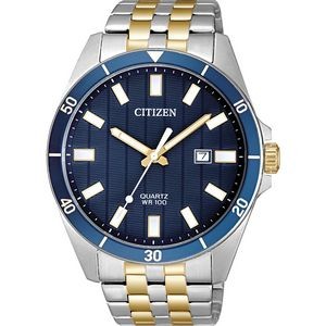 Citizen Men's Quartz Watch, Two-tone Stainless Steel with Blue Dial