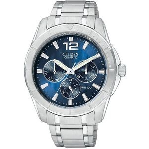Citizen® Men's Blue Dial Silver-Tone Bracelet Watch