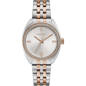 Caravelle by Bulova Ladies Retro Two Tone Stainless Steel Bracelet Watch