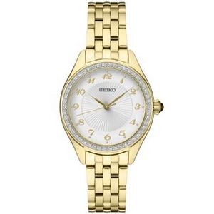 Seiko Ladies Crystal Silver Patterned