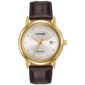 Citizen® Men's Eco-Drive Watch With Brown Leather Strap