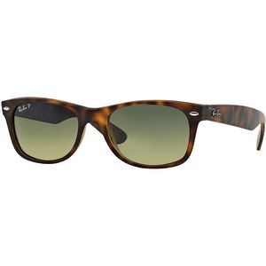 Ray-Ban® Polarized New Wayfarer Sunglasses - Tortoise Matte/Green