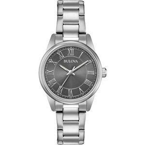 Bulova Watches Women's Silver Bracelet Watch with Round Grey Dial