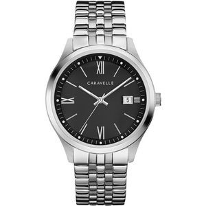 Caravelle by Bulova Men's Stainless Steel Bracelet Watch with Black Dial