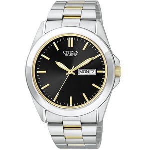 Citizen® Men's Two-tone Stainless Watch w/Round Black Dial