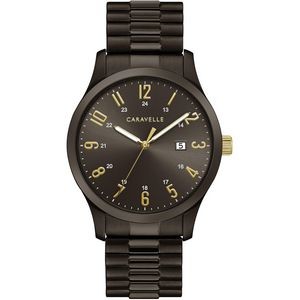 Caravelle by Bulova Men's Expansion Bracelet from the Traditional Collection- Gunmetal Color