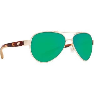 Costa Del Mar Loreto Sunglasses: Rose Gold Frame w/Green Mirror Lens, 580P