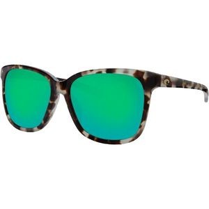 Costa Del Mar May Sunglasses: Shiny Tiger Cowrie Frame w/Green Mirror Lens, 580G