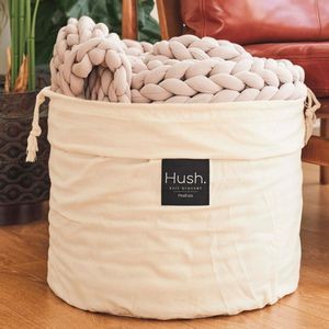 Hush Hand Knitted 15Lbs Weighted Blanket: Grey