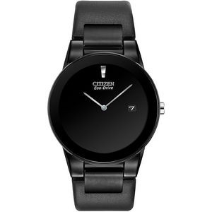 Citizen® Men's Eco-Drive Axiom Black Leather Strap Watch