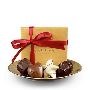 GODIVA® Gold Party Favors w/Red Ribbon (4 Piece)
