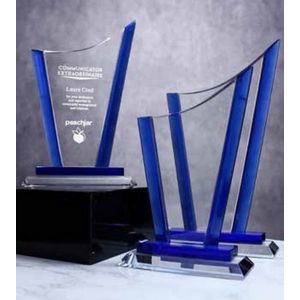 7" Blue Curved Peak Award