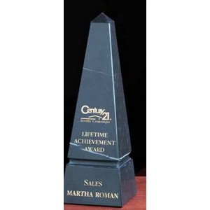 8" Grooved Black Marble Obelisk Award