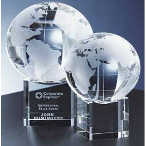 Rotating Crystal Globe Award On Base (4"x6")