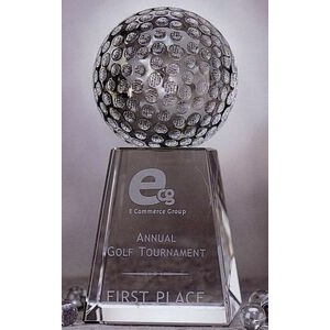Crystal Golf Ball Award On Base (3"x3"x6½")